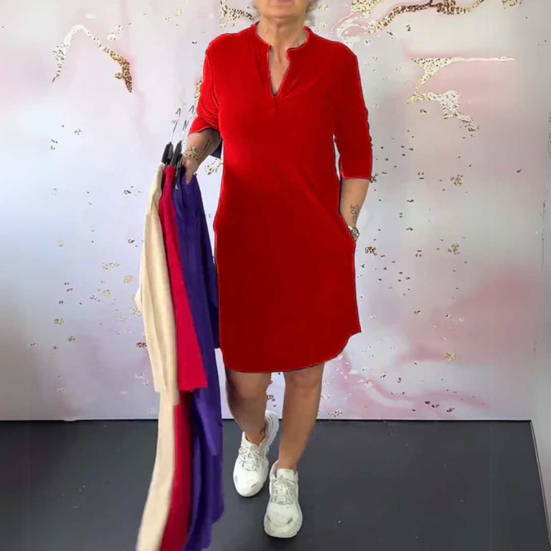 Simona | Elegantiška suknelė su V formos iškirpte