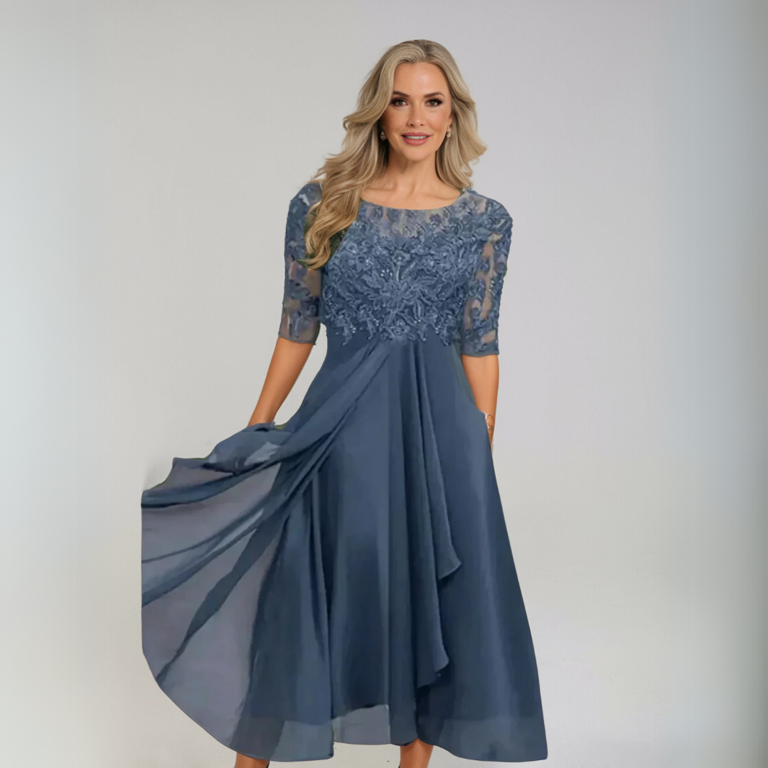 Tereza | Elegantiška nėrinėta suknelė 
