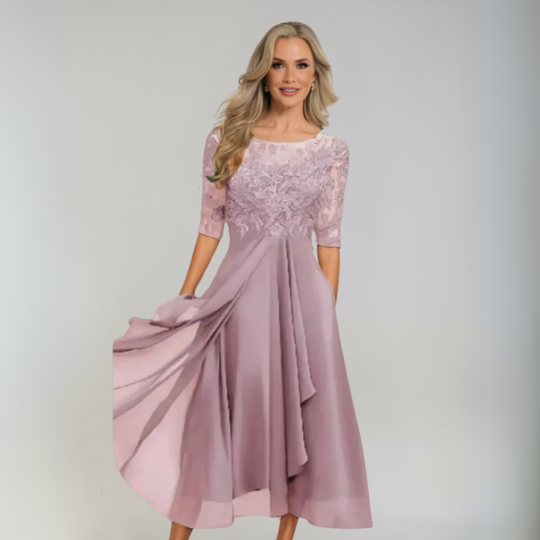 Tereza | Elegantiška nėrinėta suknelė 
