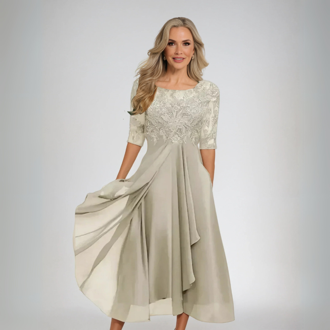 Tereza | Elegantiška nėrinėta suknelė 